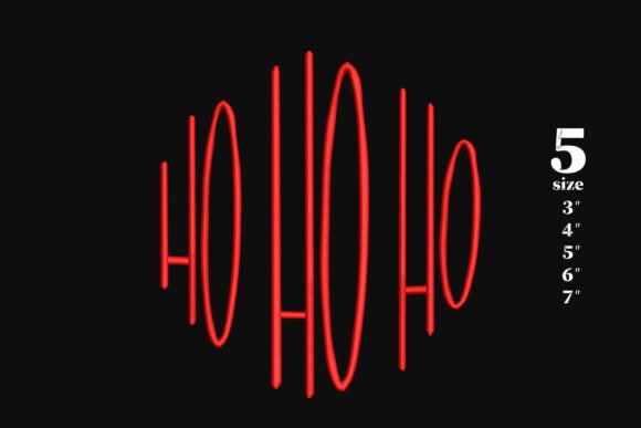Monogram Outline Red HO HO HO